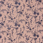 Algodão Vichy Telha Flocado Floral Marinho - Ribes y Casals