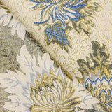 Brocado Lurex Flor Azul Dourado - Ribes y Casals