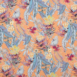 Crepe Leve Estampado Tropical Coral - Ribes y Casals