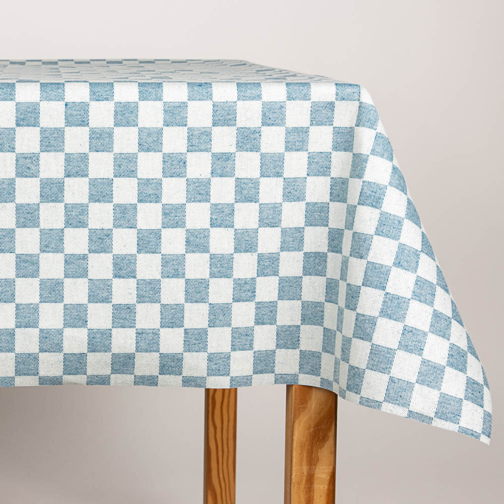 Toalha de Mesa Resinada Antimanchas Xadrez Azul - Ribes y Casals