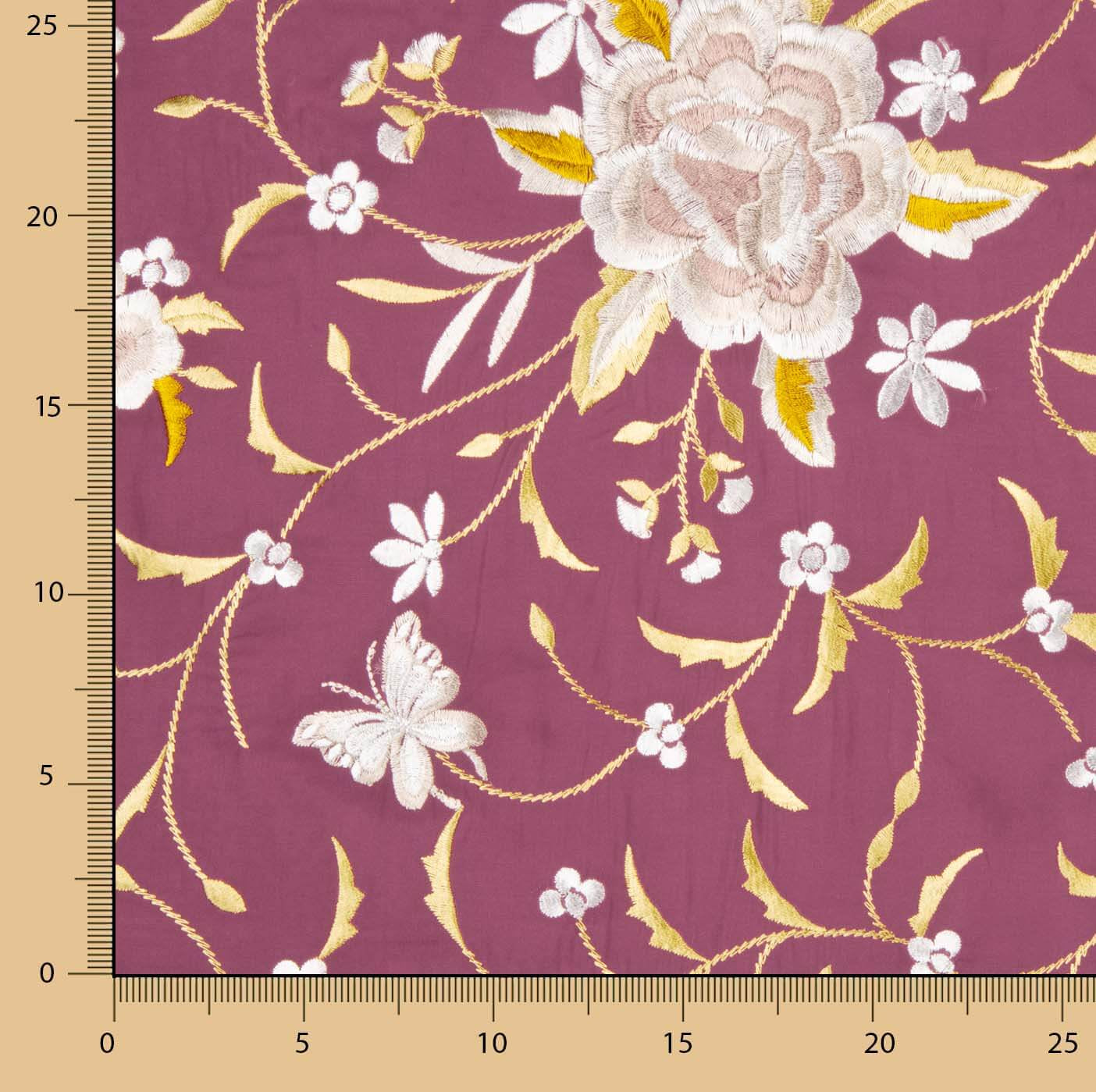 Xaida bordada em Tencel bordô claro - Ribes y Casals