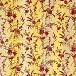Vichy Algodão Ocre Flocado Floral Grana - Ribes y Casals