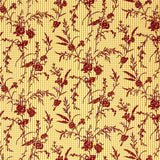 Vichy Algodão Ocre Flocado Floral Grana - Ribes y Casals