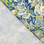 Crepe Leve Estampado Paisley Verde Azul - Ribes y Casals