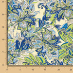 Crepe Leve Estampado Paisley Verde Azul - Ribes y Casals
