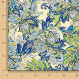 Crepe Leve Estampado Paisley Verde Azul - Ribes y Casals