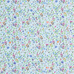 Popeline de Algodão Flores Cindy Turquesa - Ribes y Casals