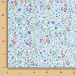 Popeline de Algodão Flores Cindy Turquesa - Ribes y Casals