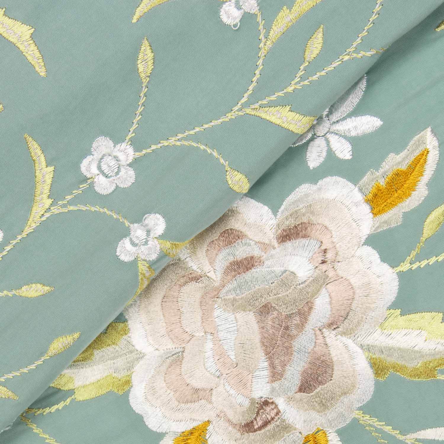 Tencel Bordado Manta Verde Mineral - Ribes y Casals