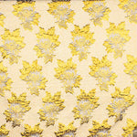 Brocado Lurex Flor Azul Dourado Intenso - Ribes y Casals