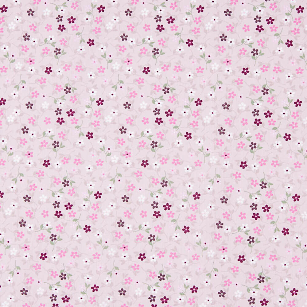 Popeline de Algodão Flores Linda Rosa - Ribes y Casals