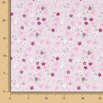 Popeline de Algodão Flores Linda Rosa - Ribes y Casals