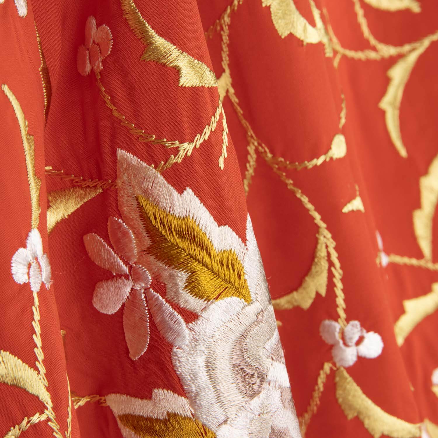 Xaida bordada em Tencel vermelha - Ribes y Casals