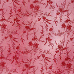 Algodão Vichy Vermelho Flocado Floral Vermelho - Ribes y Casals