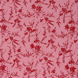 Algodão Vichy Vermelho Flocado Floral Vermelho - Ribes y Casals