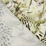 Crepe Leve Estampado Animal Print Floral Verde - Ribes y Casals