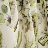 Crepe Leve Estampado Animal Print Floral Verde - Ribes y Casals