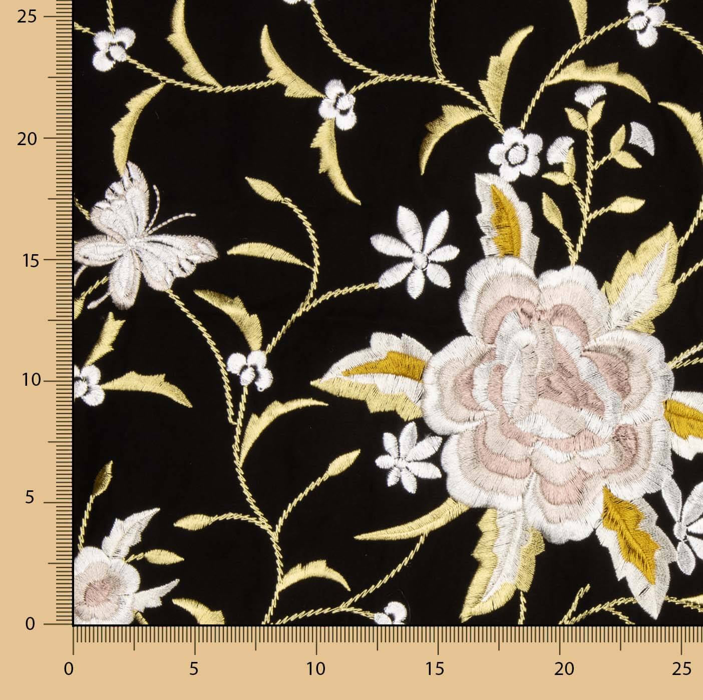 Xaida preta bordada em Tencel - Ribes y Casals