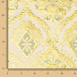 Brocado Lurex Flor Verde Cru Dourado - Ribes y Casals