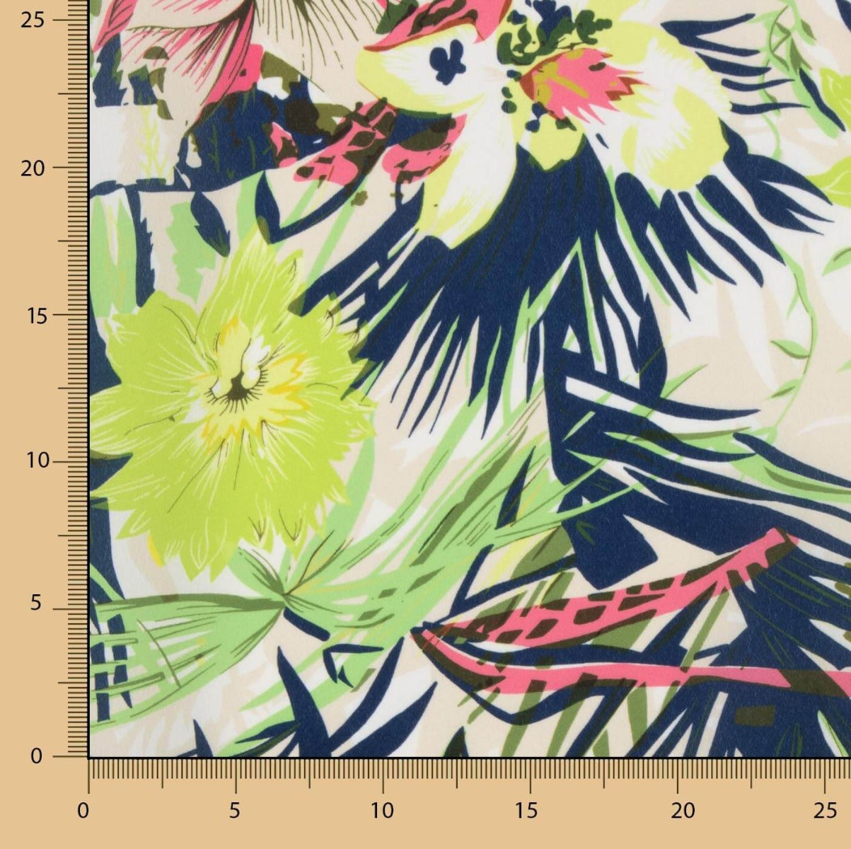 Crepe Leve Estampado Floral Neon - Ribes y Casals