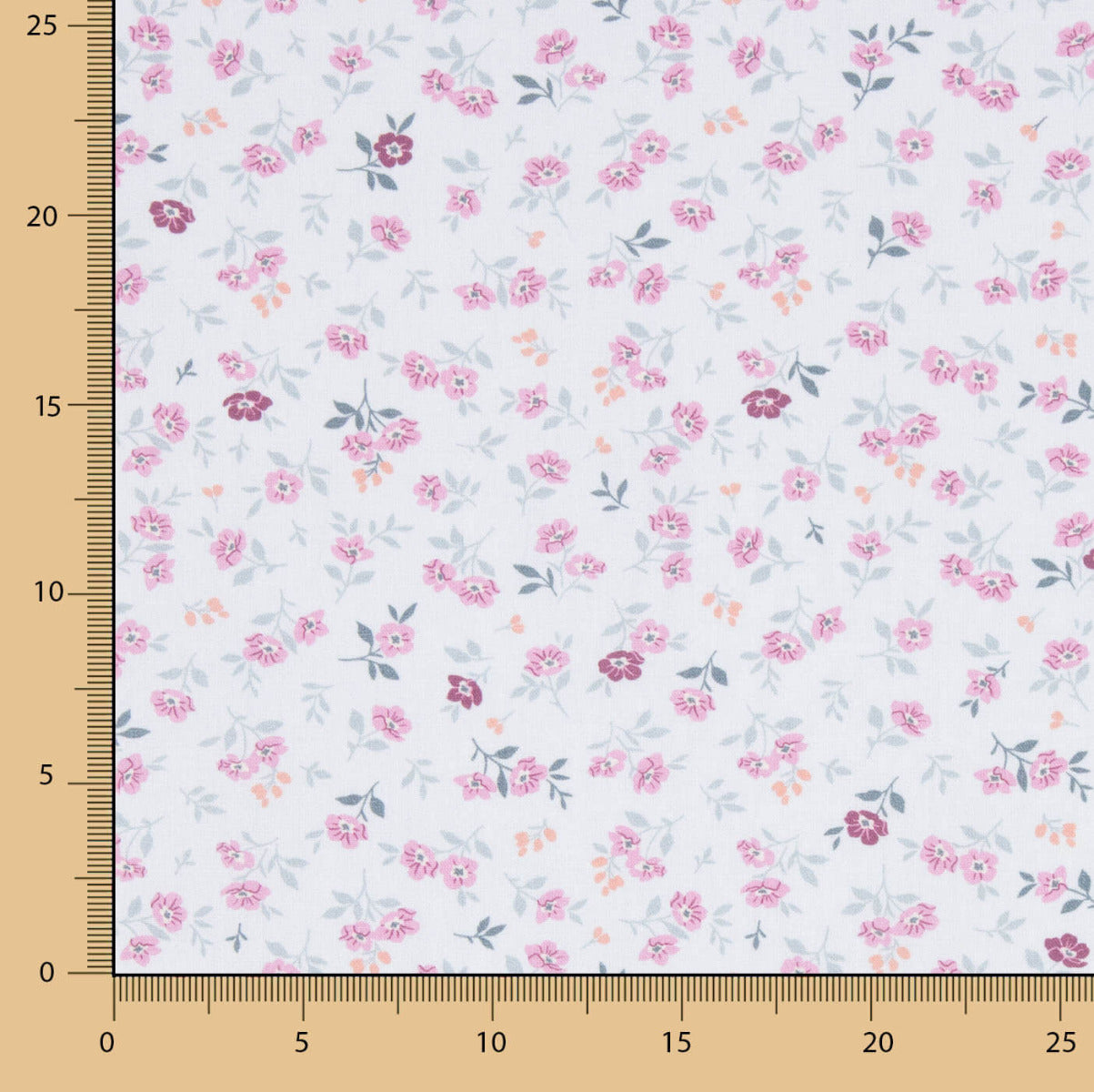 Popeline de Algodão Flores Nerea Azul Claro - Ribes y Casals