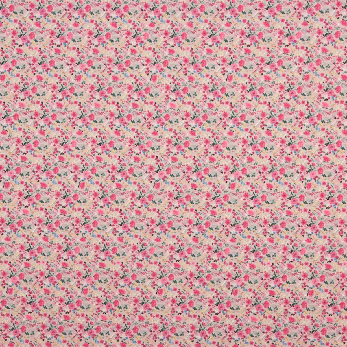 Crepe Leve Estampado Floral Mini Rosa Vintage - Ribes y Casals