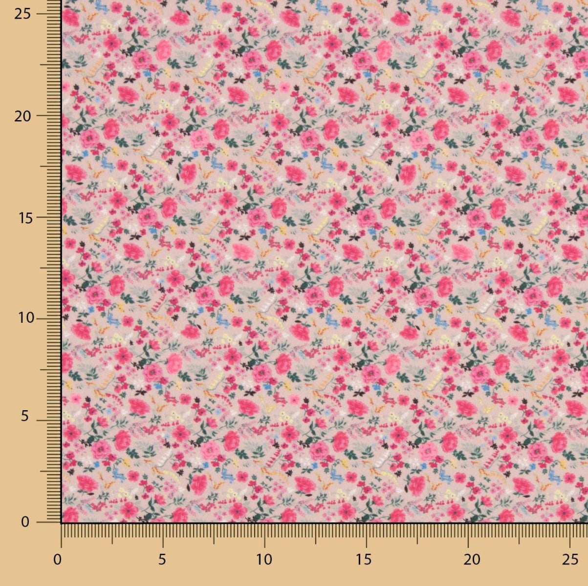 Crepe Leve Estampado Floral Mini Rosa Vintage - Ribes y Casals