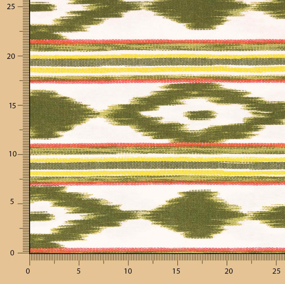 Tecido Estampa Maiorquina Tricolor Verde - Ribes y Casals