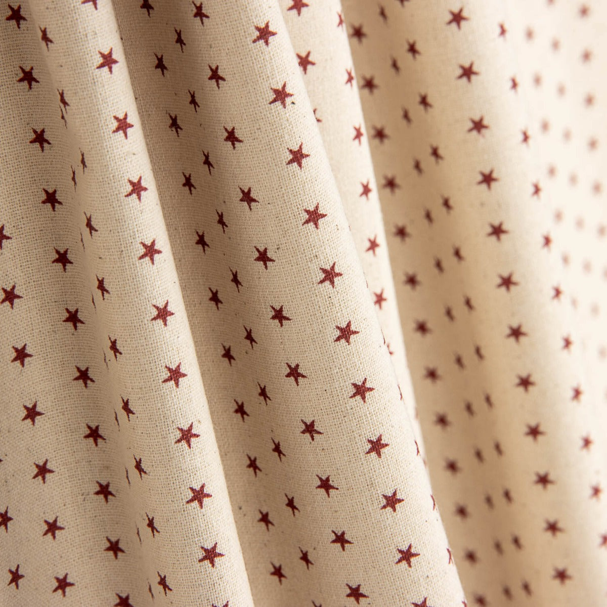 Popeline Estampado Estrelas Grana-Cru - Ribes y Casals