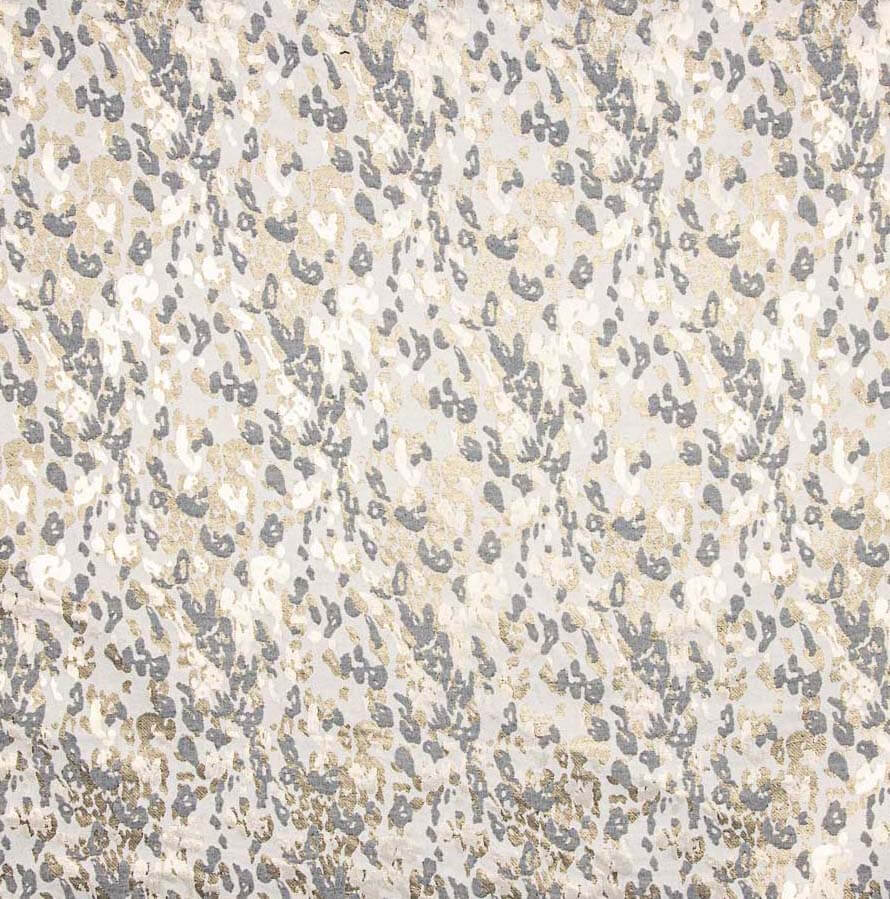 Brocado Salpicado Branco Ouro Prata - Ribes y Casals