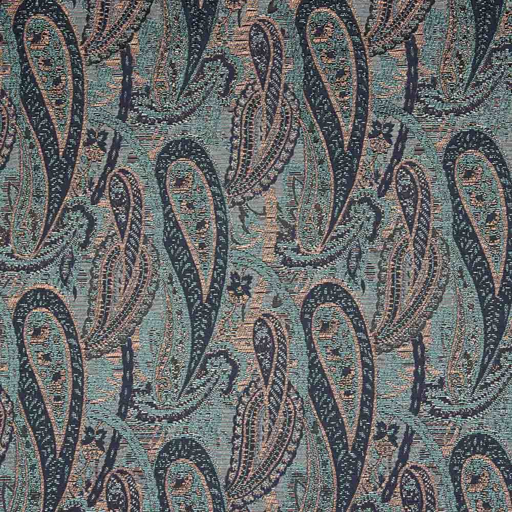 Brocado Caxemira Azul Coral - Ribes y Casals