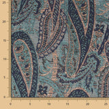 Brocado Caxemira Azul Coral - Ribes y Casals