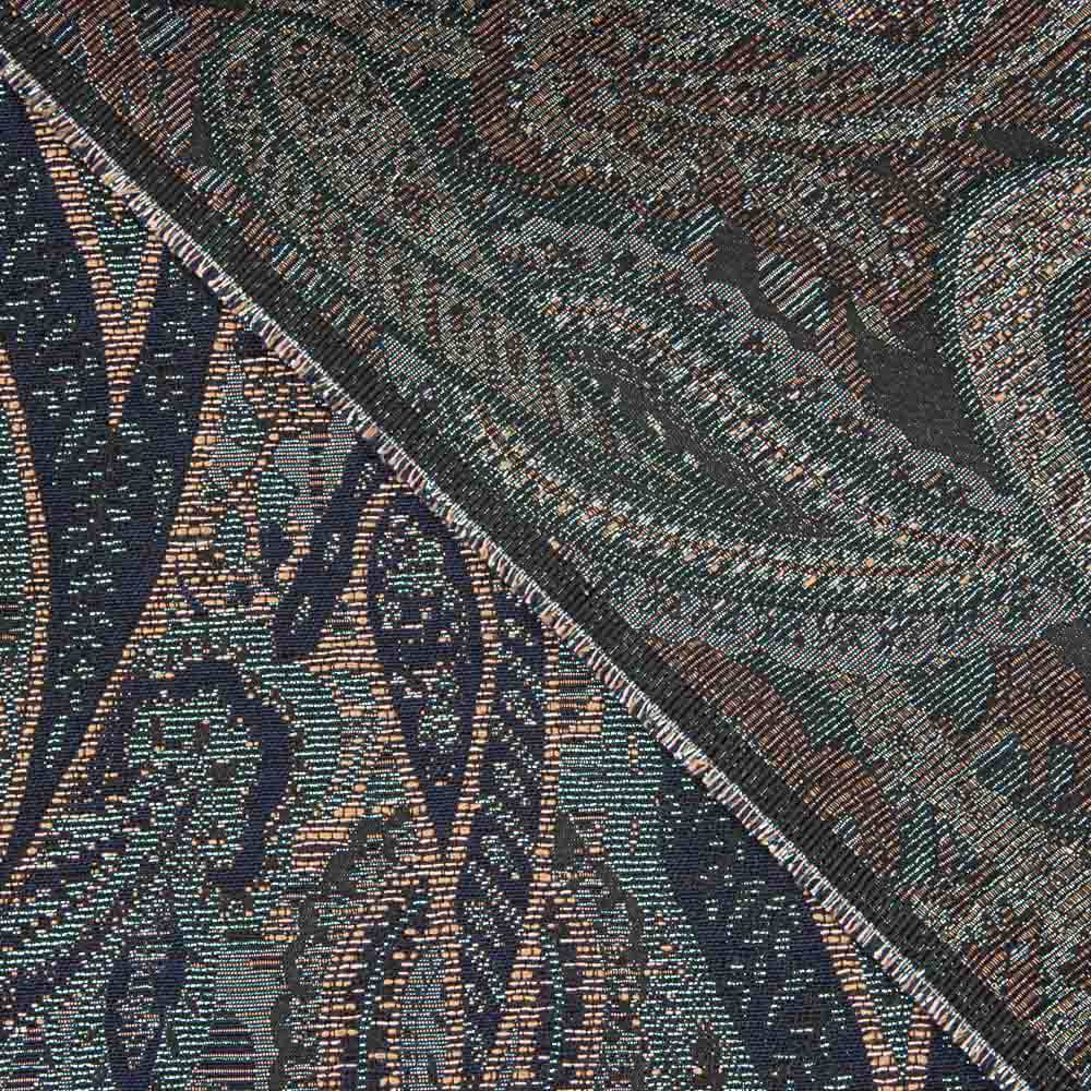 Brocado Caxemira Azul Coral - Ribes y Casals