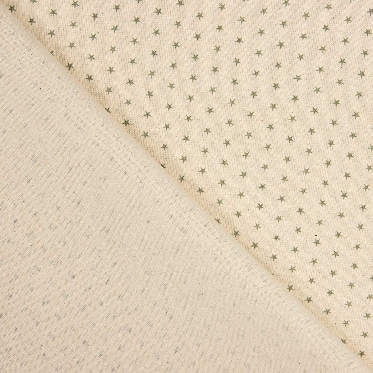 Popeline Estampado Estrelas Verde-Cru - Ribes y Casals