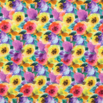 Crepe Leve Estampado Floral Aquarela Multicolor - Ribes y Casals