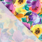 Crepe Leve Estampado Floral Aquarela Multicolor - Ribes y Casals