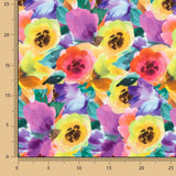 Crepe Leve Estampado Floral Aquarela Multicolor - Ribes y Casals