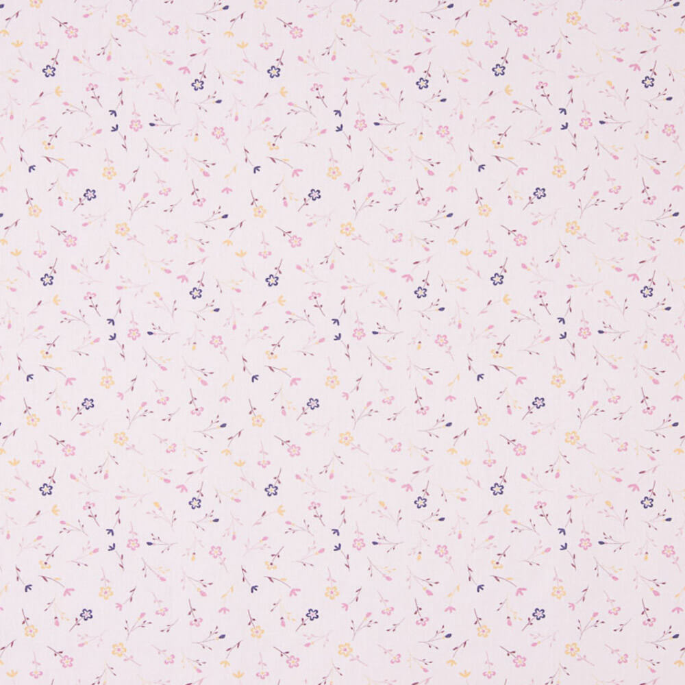 Popeline de Algodão Flores Sara Rosa - Ribes y Casals