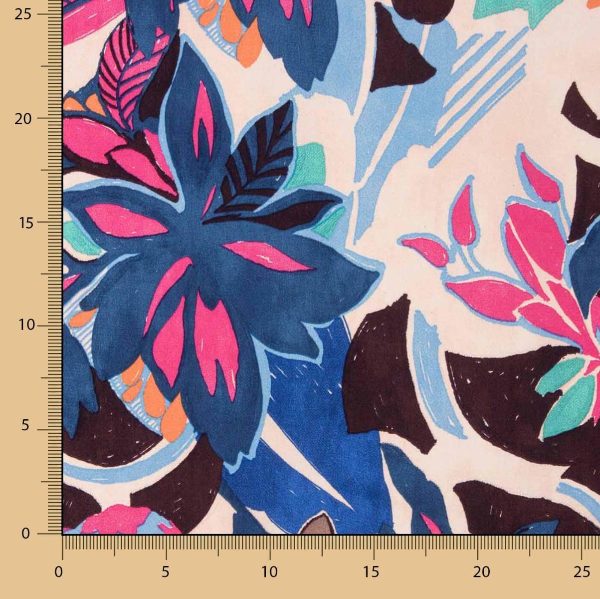 Crepe Viscose Selva Azul - Ribes y Casals