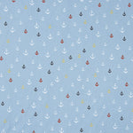 Popeline de Algodão Âncoras Azul - Ribes y Casals