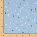 Popeline de Algodão Âncoras Azul - Ribes y Casals