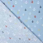 Popeline de Algodão Âncoras Azul - Ribes y Casals