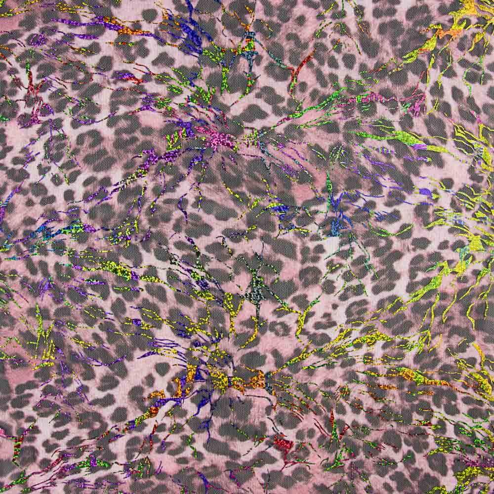 Rede Elástica Laminada Leopardo Rosa - Ribes y Casals