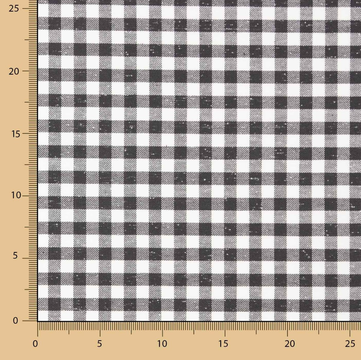 Viyela Algodão Vichy Marmoreado Branco e Preto - Ribes y Casals