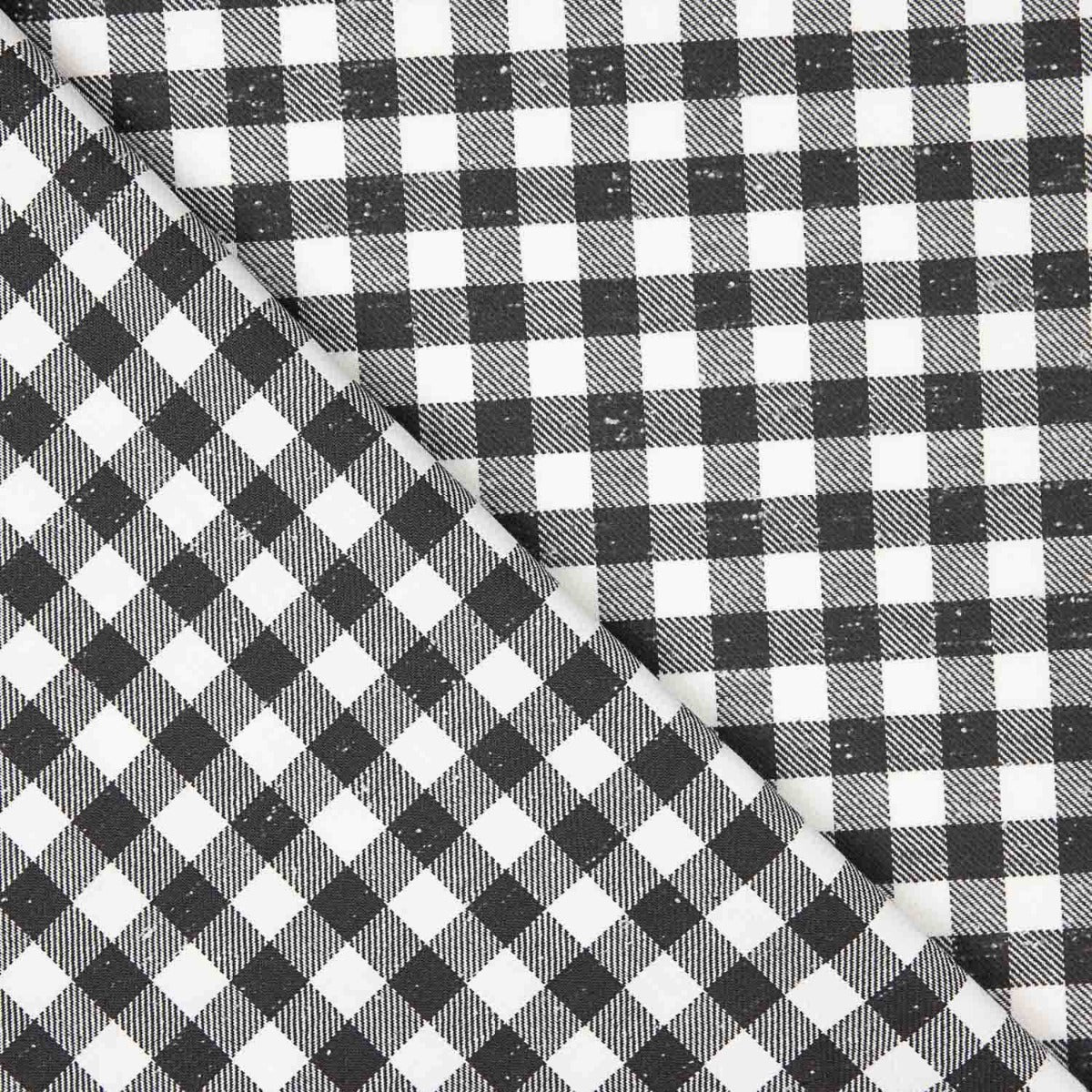 Viyela Algodão Vichy Marmoreado Branco e Preto - Ribes y Casals