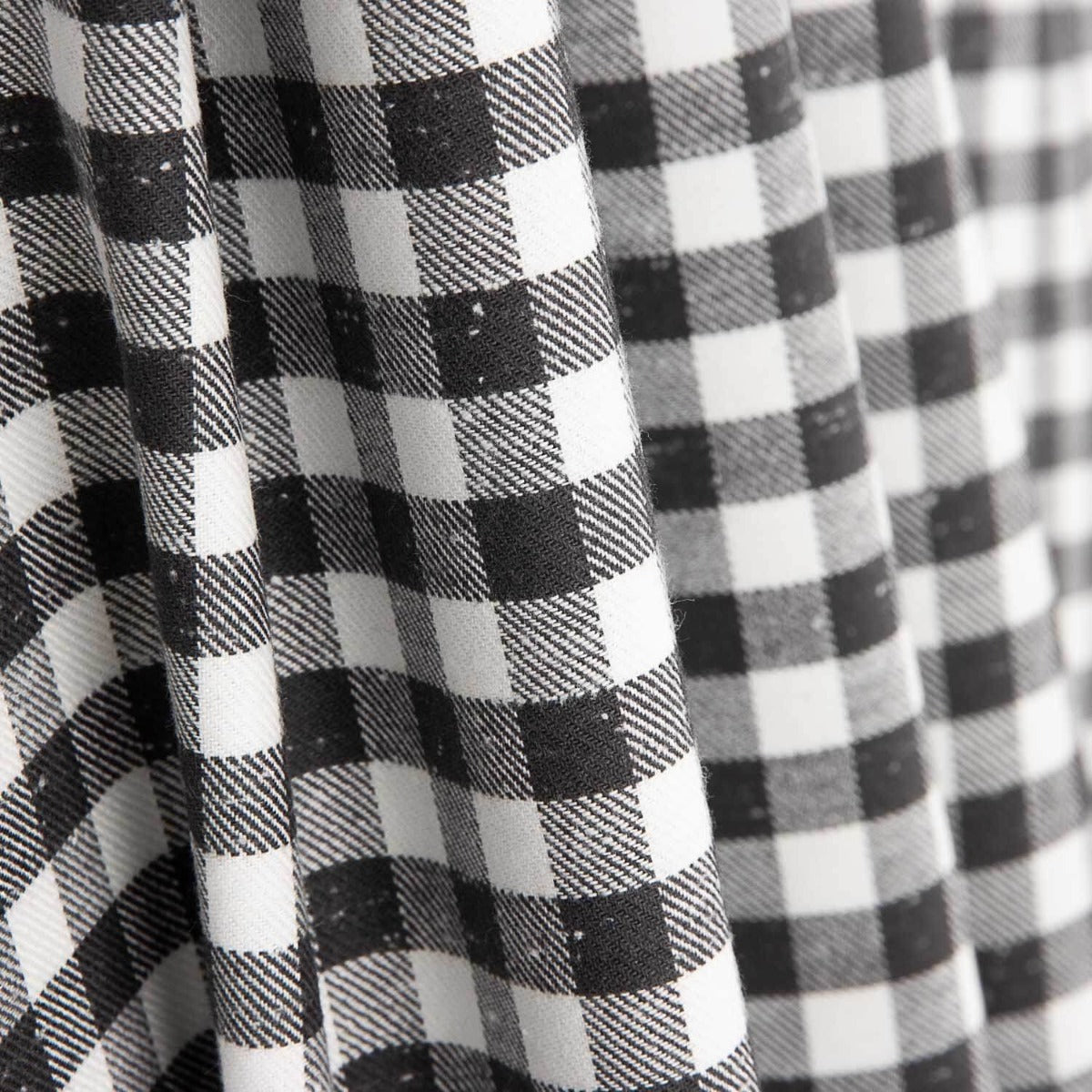 Viyela Algodão Vichy Marmoreado Branco e Preto - Ribes y Casals