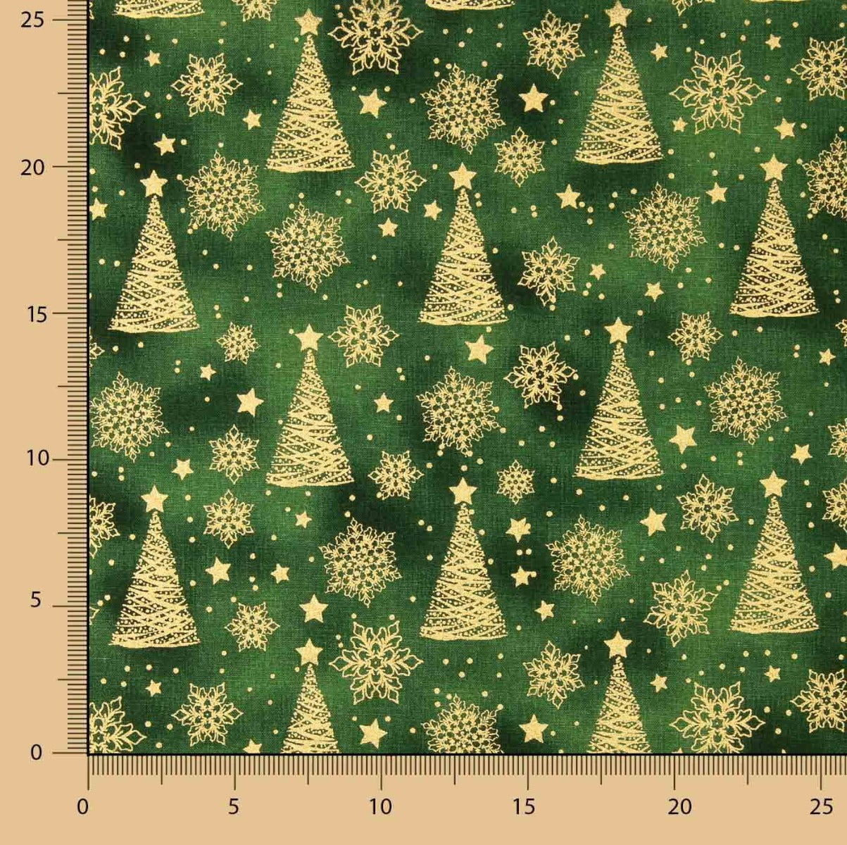 Popeline Natal Verde Abeto - Ribes y Casals