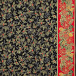 Popeline Algodão Flores De Natal Preto - Ribes y Casals