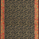 Popeline Algodão Flores De Natal Preto - Ribes y Casals