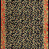 Popeline Algodão Flores De Natal Preto - Ribes y Casals